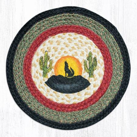 CAPITOL IMPORTING CO 15.5 x 15.5 in. Jute Round Coyote Silhouette Chair Pad 49-CH469CS